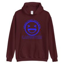 Load image into Gallery viewer, Change Comes Faster With Laughter Hoodie (BLUE LOGO)
